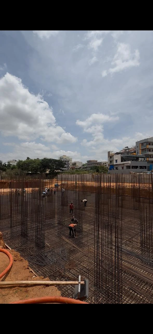 Foundation work under construction